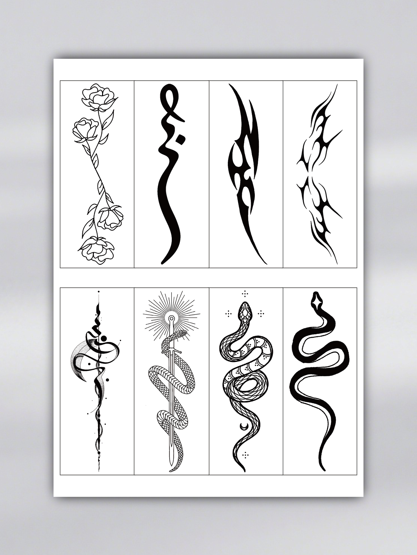 Customizable Tattoo Sticker Set – Various Styles